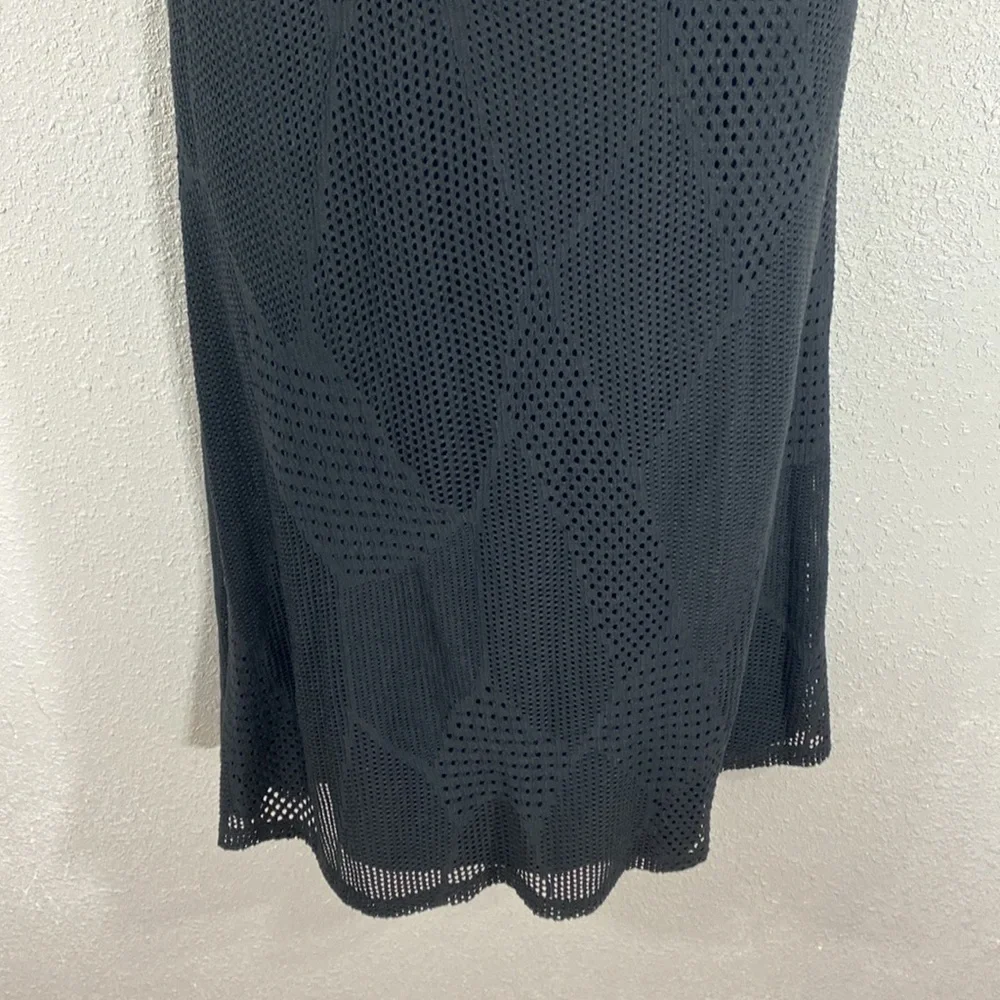 NWT Anne Klein black perforated sleeveless midi dress 12 L16